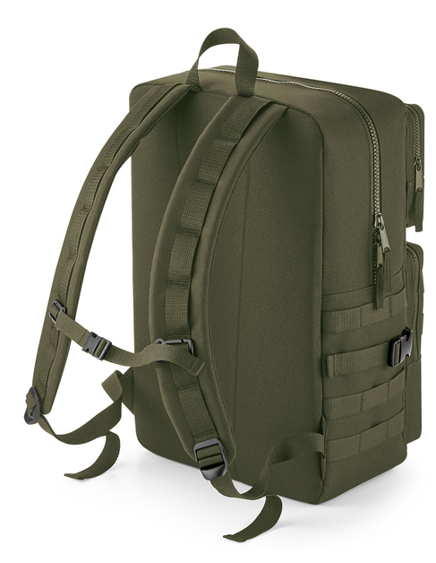 Military backpack with its 3 DDAY patches